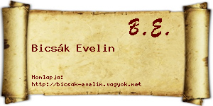 Bicsák Evelin névjegykártya